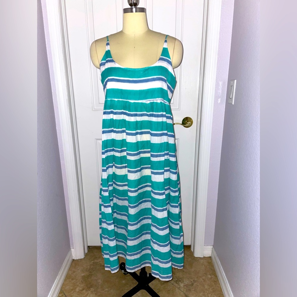 Injiri Guler 45 Green/White Striped Dress